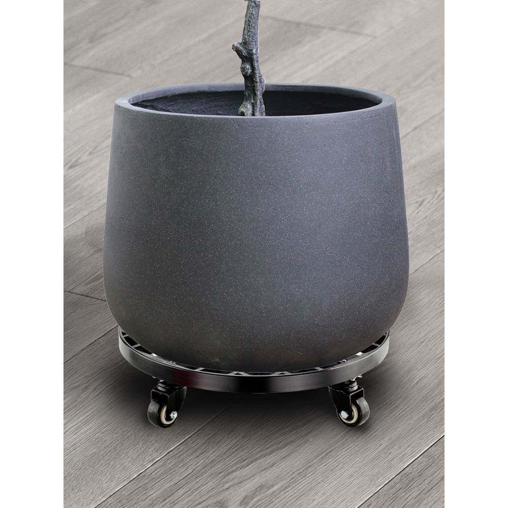 高高质圆形花盆托盘带轮金品属工业简约移动底座风方形可选PCV承