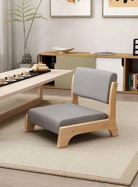 窗ONO榻榻米椅座日式实木床用椅和室椅有脚子靠背凳子阳台飘床上