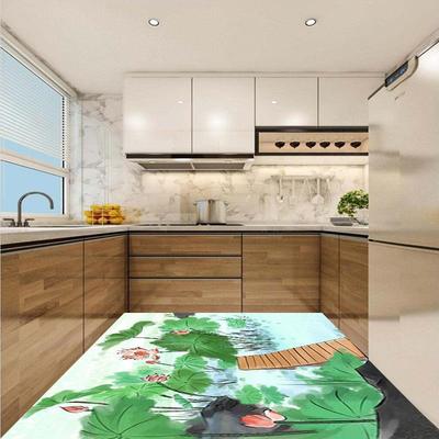 脚厨房防滑防油垫满可裁剪硅泥皮革木纹系列地0918-4垫地铺毯厨藻
