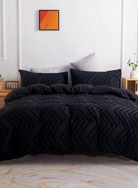 花三套床上剪用件品簇绒被套枕套热简约qs32438卖纯色