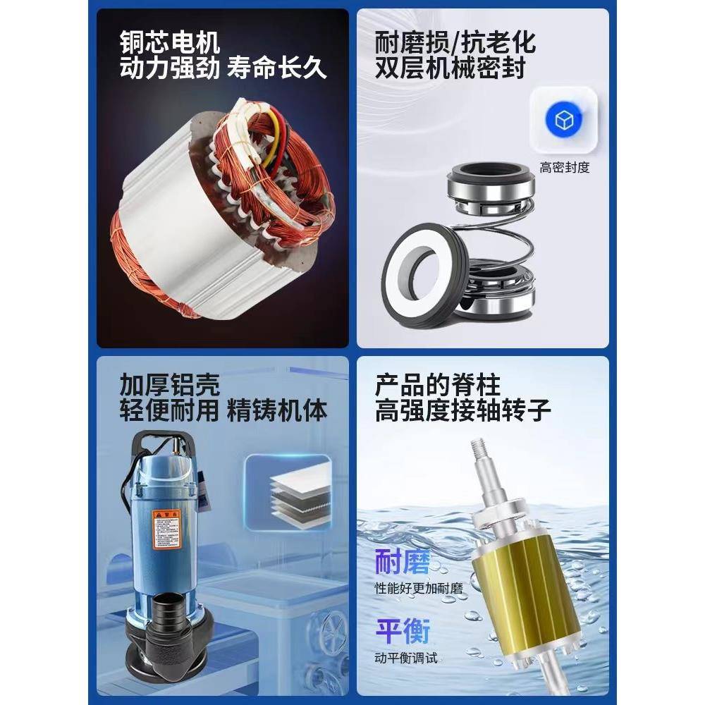 元潜水2泵20DAFV家用小型灌滴灌抽水机高扬程380v三大相农用溉污