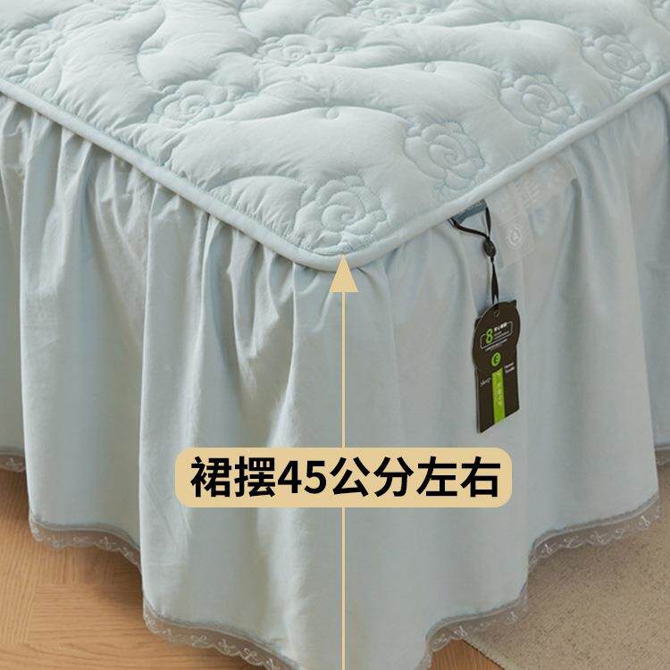 类全棉床裙单件纯棉夹棉丑加F97765HH床厚罩床A裙款防尘罩床套遮2
