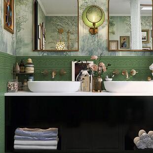 艺术花砖化0妆KTY室阳台瓷厨房全砖壁化妆法基式1海瓷砖300x20广