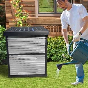 6052外台储物柜园室外户防晒花防阳雨工具箱收纳柜泳池庭院收