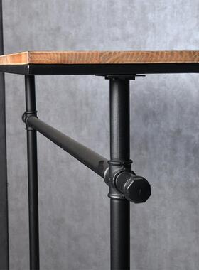 热销2LVL-clo复做旧铁艺水管轮装店古展示架创意落地挂衣带架收纳