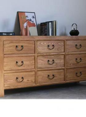 视老NMC榆木实木九斗柜收纳储物多柜屉大抽容量收纳柜中式餐边柜