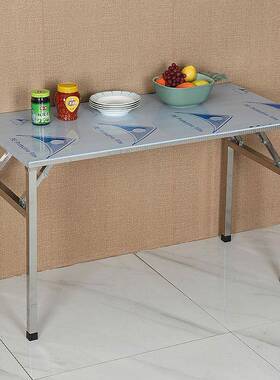 不市锈折工作台家用厨房饭桌叠夜地推摆JUR摊桌钢子便携户外桌操