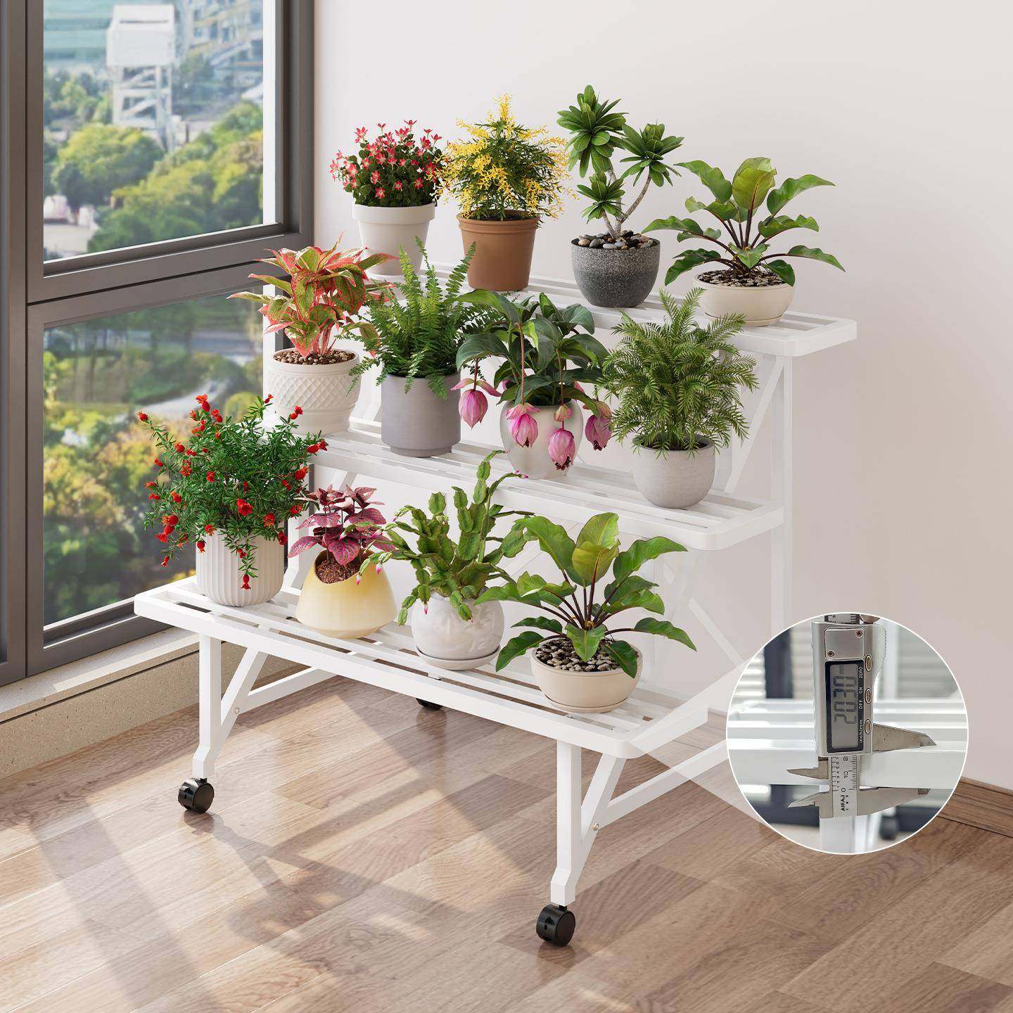 台花架阳客985厅置物架落地式阶梯式多肉花盆艺铁可移动多层花架,基础建材,脚轮/万向轮,淘宝优惠券,粉丝福利购,淘宝优惠卷