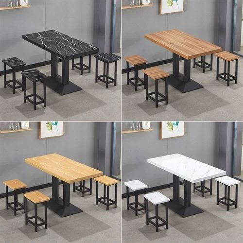 面馆早餐餐厅桌子实木桌椅套装加粗烧烤现代咖啡厅快餐桌椅组合