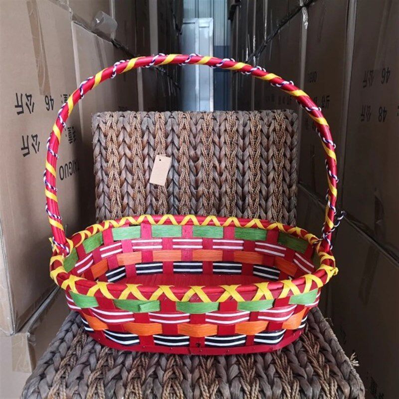 水果篮手提收纳篮柳编鸡蛋篮高档节日礼品篮采摘蓝菜篮手工成品