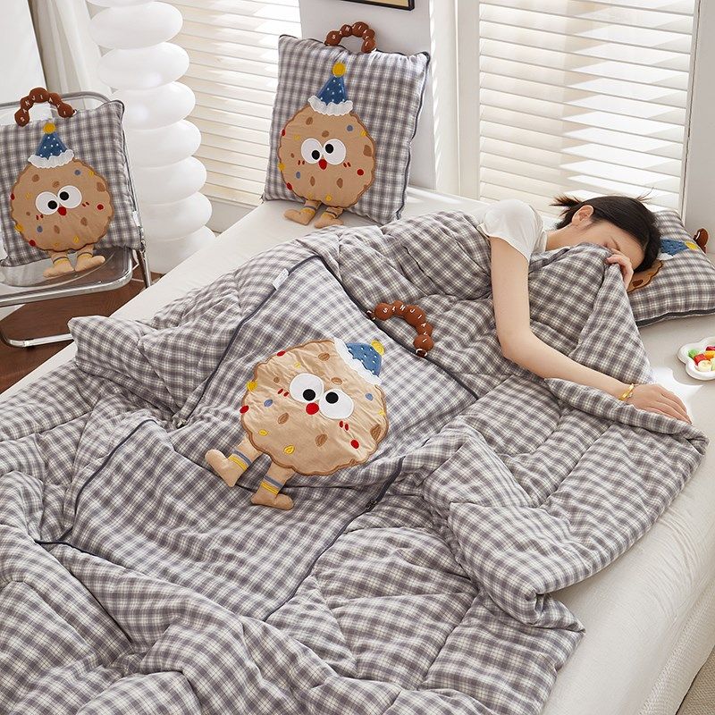 全棉/曲奇抱枕被子两用二合一车载枕头被汽车办公室空调被午睡毯,居家布艺,抱枕被,淘宝优惠券,粉丝福利购,淘宝优惠卷