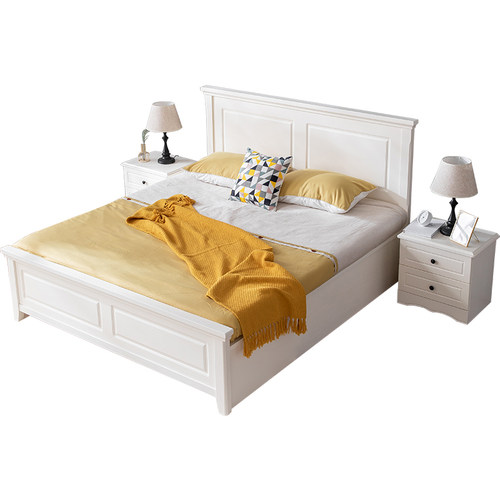 简欧实木床白色1.8米双人床主卧2021年新款欧式公主床高箱床婚床