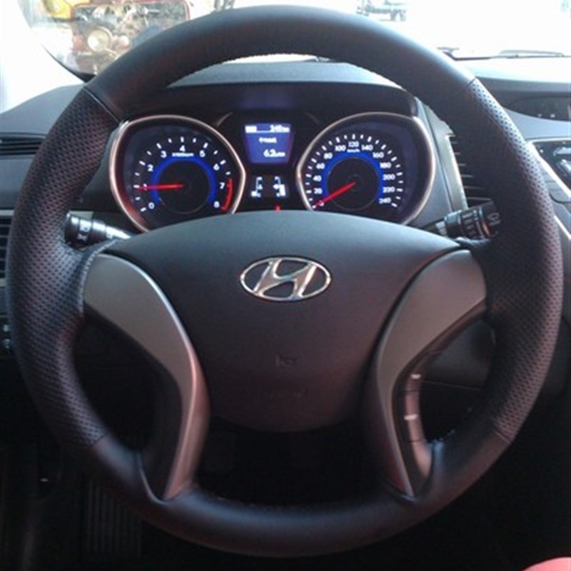现代悦动朗动名图瑞纳领动ix25ix35专车专用真皮手缝方向盘套