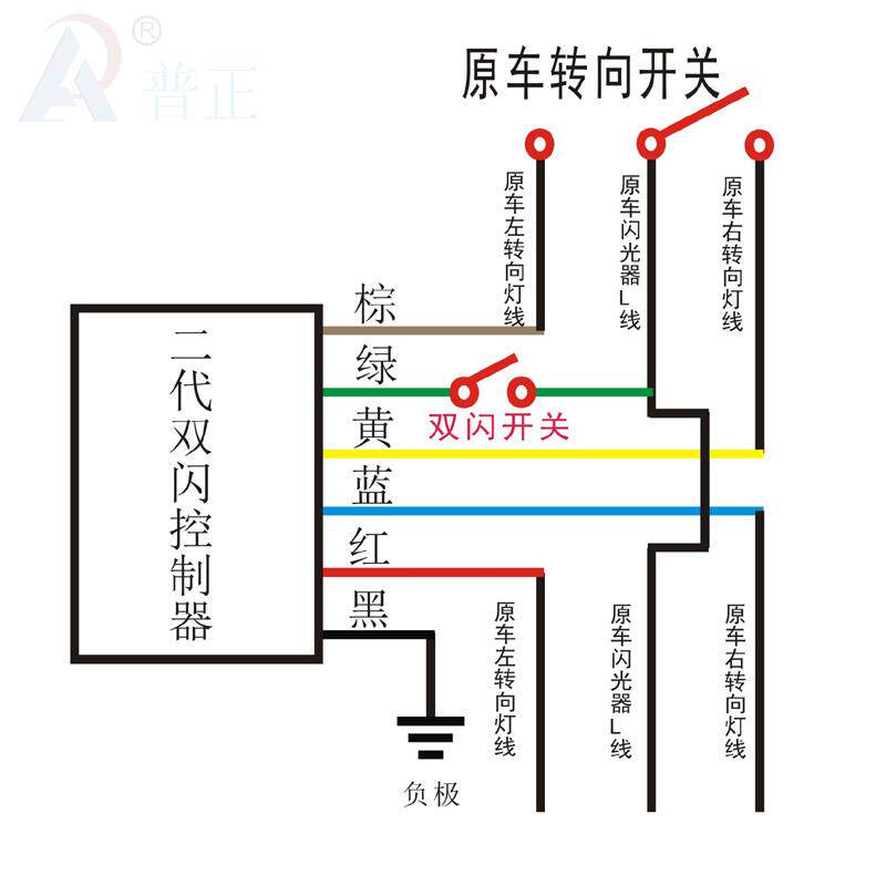 摩托电动车车改装 升级版摩托车双闪控制器/双跳灯/转向优先12V