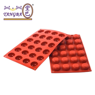 果冻布丁矽胶模 3.4cm 24连小平底半圆硅胶模 夹心慕斯模具 009