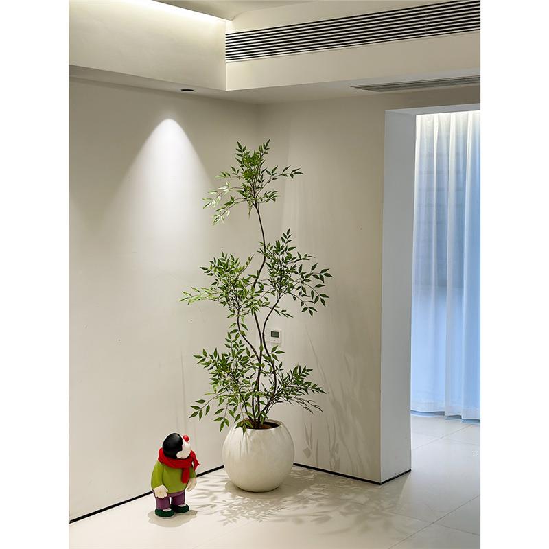 南天竹客xh572010仿真绿植室内落厅假树花大生型地盆栽客厅装饰
