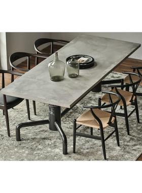 吧美式复古工业风UMC水泥乐灰板铁艺做旧桌实木西餐大板西音吧酒