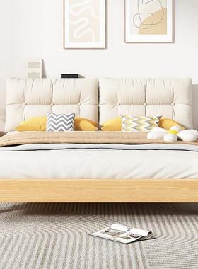 木床1.8米现代朵简约主包卧双实人床云软大床1.5经济型1.2mZZR单
