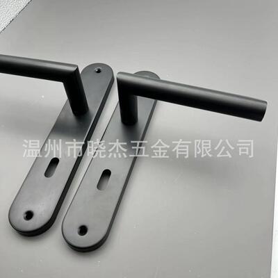 304不锈VDR钢黑用色面板门把手型防配盗门通把手家居把手锁具件