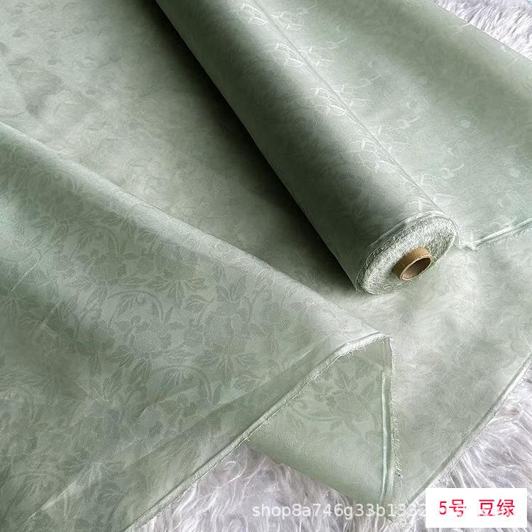 牵牛牡丹布提花欧根宽提花丝欧根纱面幅料提花真真丝绡提花硬纱料