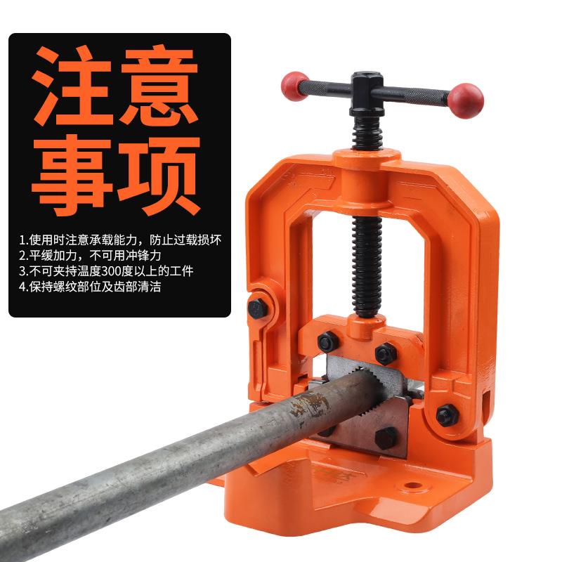 加(厚底夹座)重型压力钳HNO龙门钳钢管水管夹持割丝钳固定夹具