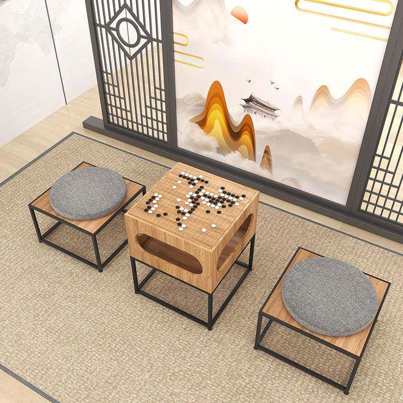古休风围棋炕桌象棋桌围棋日两用组合多功能茶椅FPQ茶几式榻榻米