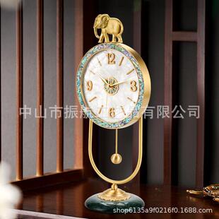 坐钟放厅装饰客2024新款桌面式座钟家用轻GVA奢摆式大台号台钟复