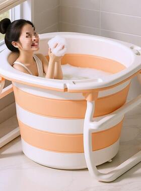 成人泡澡桶大人加NUG可折叠浴桶浴缸盆高童沐浴全身圆形洗澡儿桶