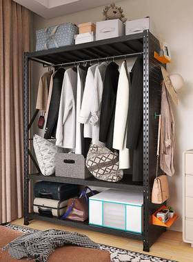 ?峰阳黑色挂货架家衣架用室出租房金属开放卧式落地洞洞NWU板衣架