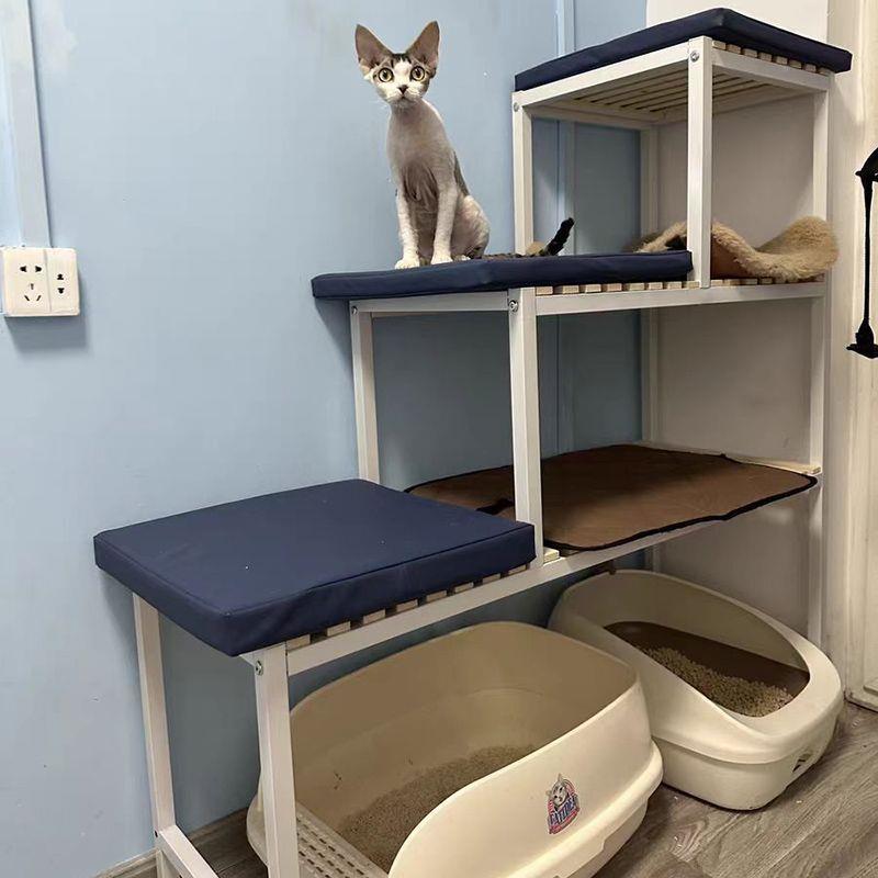 阳台多功能猫10008009爬花架猫窝砂物盆置架猫咪跳台架宠物用品收