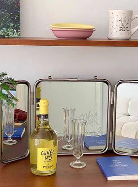 风复古折叠化妆宿舍桌面便携式梳妆台子用卧室镜83869挂镜墙家壁