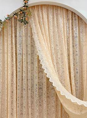 成品现四季帘客餐厅阳LIF台落地窗欧式遮货阳窗纱纱米厅黄色