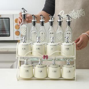 陶瓷调味轻奢陶瓷料盒套装厨房调料盐酱醋调油料瓶高罐调组合家用
