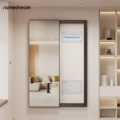 全身镜家用电表箱遮挡可关闭全身镜子隐藏式推拉镜入户玄关全身镜
