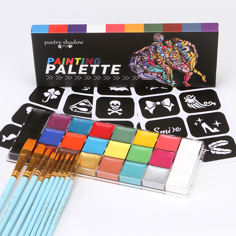 20色人体彩绘颜料防水脸彩面部小丑妆身体皮肤化妆儿童万圣节COS