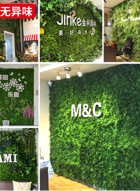 仿真植物墙绿植墙客厅室内装饰阳台背景壁挂花墙面绿色塑料假草坪