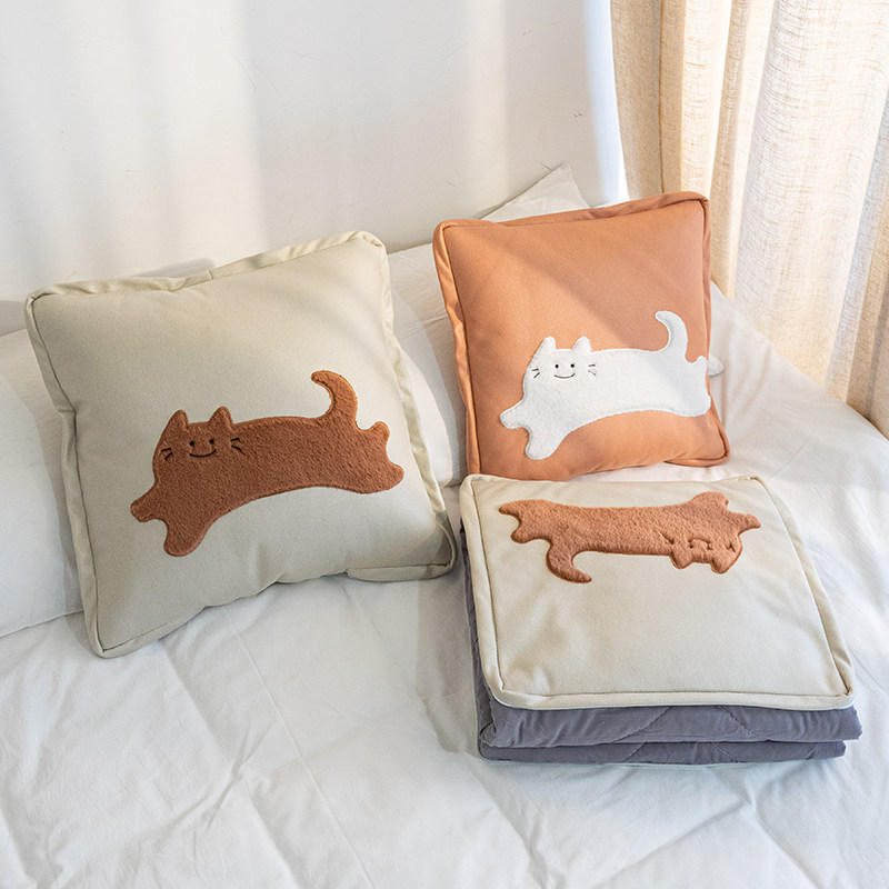 科技布抱枕被子两用办公室午睡毯子车载折叠二合一枕头车用靠枕夏