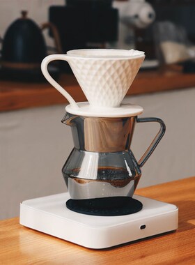 烟灰色罐型手冲咖啡分享壶套装 400ml 高硼硅耐热玻璃 半透明