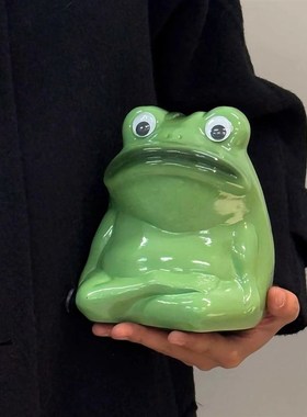 青蛙存钱罐陶瓷玄学摆件酒柜客厅装饰品稀奇古怪的摆件新家氛围感