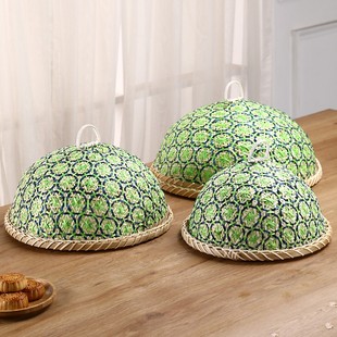 手工竹编筐多用途竹篮竹匾簸箕带网罩晾晒筐防尘馒头盖菜罩家用