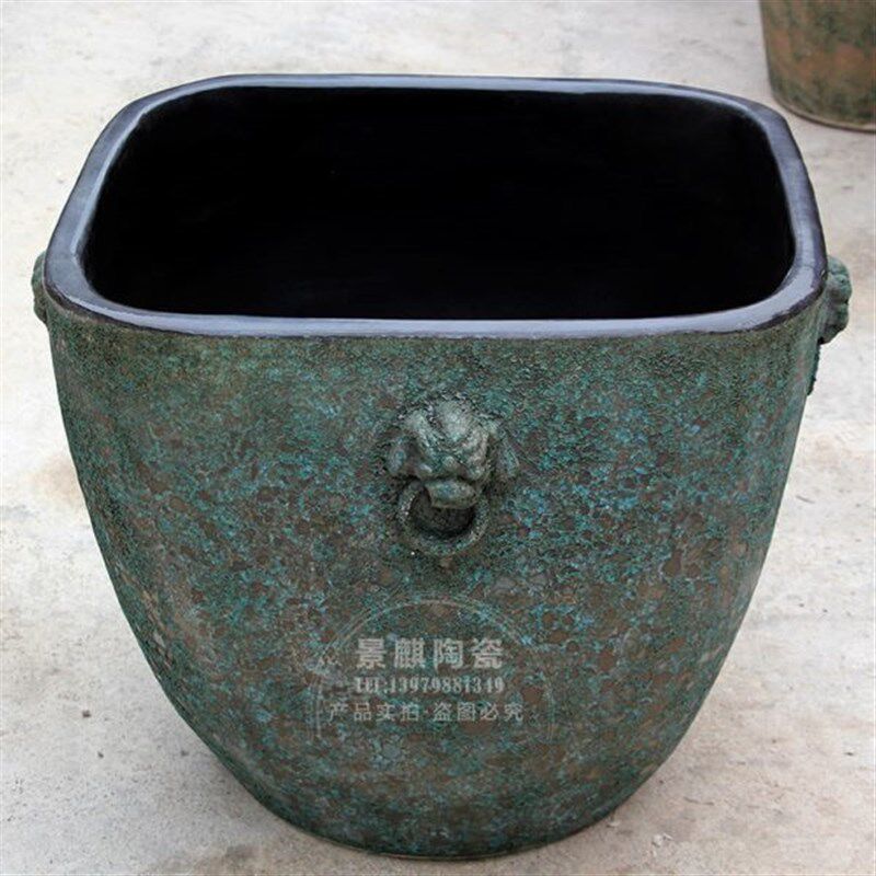 仿古摆件缸中式装饰陶复古陶瓷荷花缸庭院陶罐粗陶大花盆陶制水缸
