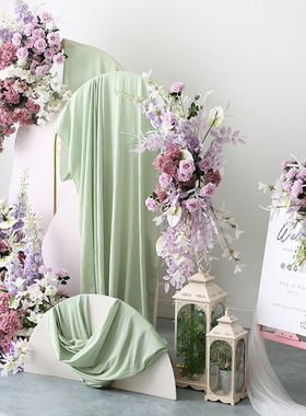 高级紫色婚庆花艺布场道具插花套装成品迎宾水牌壁挂落地路引摆花