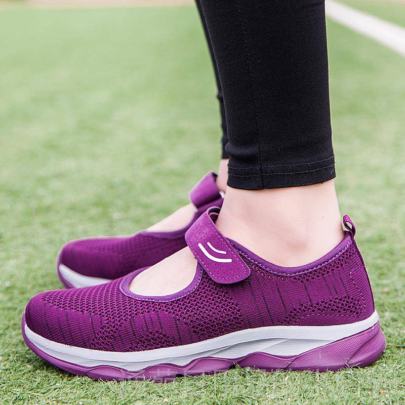 正品妈妈鞋子女夏季舒单鞋底女适防滑平底2软023新款中人老年健步