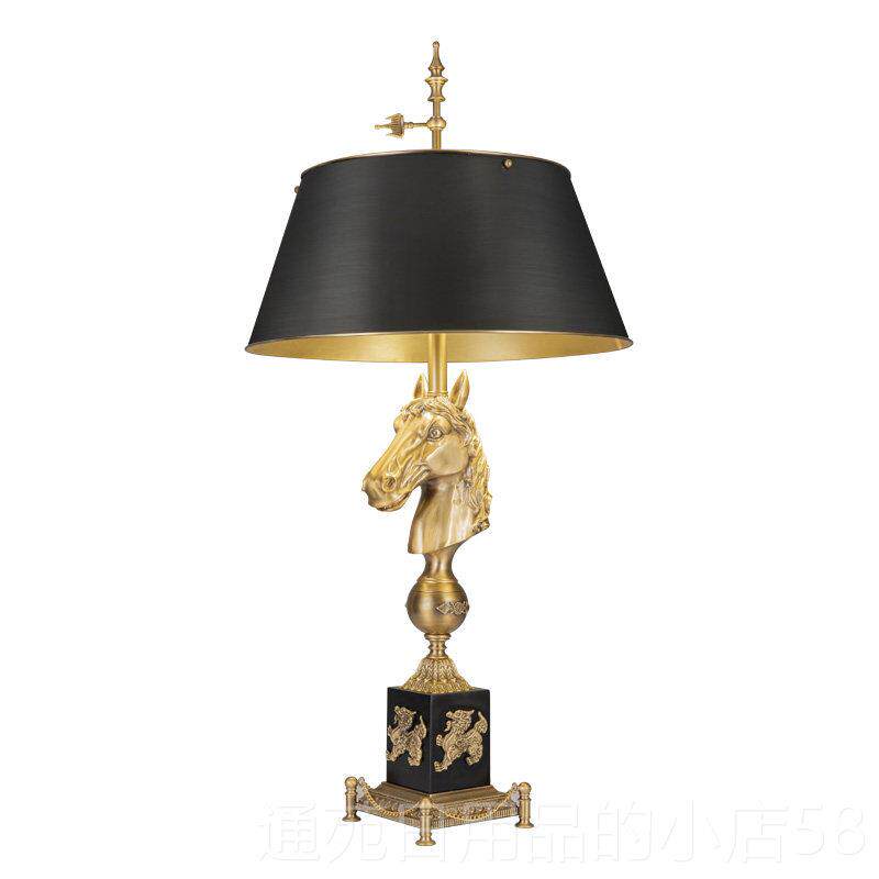 正品出口美式高档客厅书房办公桌台古典艺术全铜灯别装饰纯黄铜墅