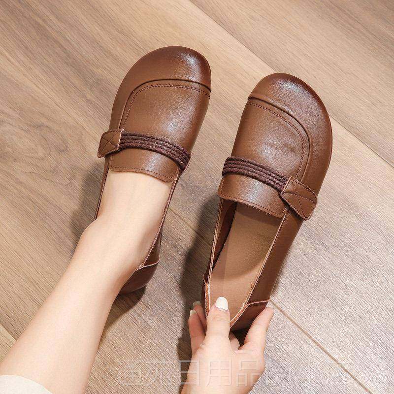 正品秋季皮妈妈鞋软底覆防女鞋舒适古手工单鞋平底平真跟滑中老年,女鞋,浅口单鞋,淘宝优惠券,粉丝福利购,淘宝优惠卷