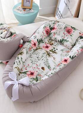 压缩叠携式婴YVB儿床便中床仿全脱生卸婴儿床纯棉可折拆洗