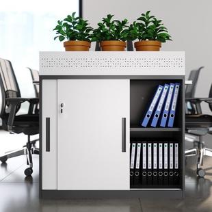 ZPO办公文件柜矮对开门柜储物柜移动柜门柜钢室制花槽柜断柜花隔