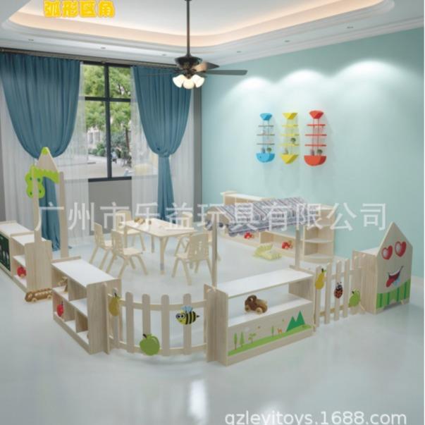 实木幼7603儿园柜儿童科学柜区娃娃家区角教具柜组储物区域合置物