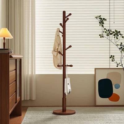 挂衣架架榉木挂包架帽立体FDH衣架新衣中式实木衣落地立式卧室玄