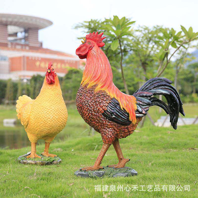仿鸭园鸡院天鹅摆件庭真仿真动物草地幼儿树脂模鸡天鹅型景观装饰